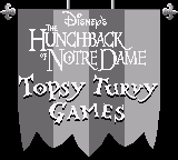 Hunchback of Notre Dame, The - 5 Foolishly Fun Topsy Turvy Games (USA, Europe) (SGB Enhanced)